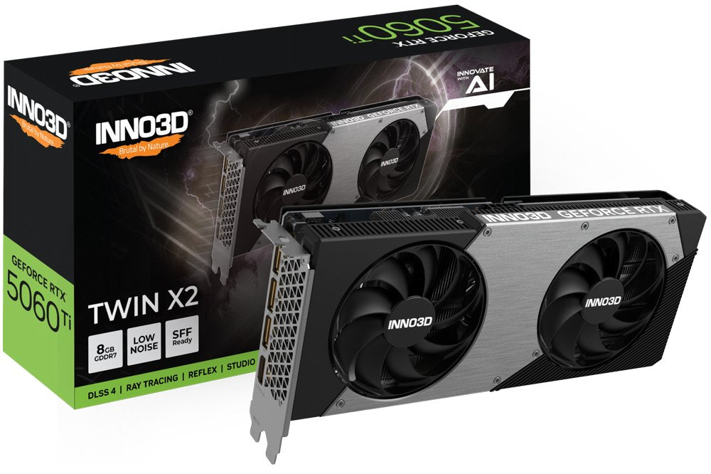 INNO3D GeForce RTX 5060 Ti TWIN X2 | 8GB GDDR7 | DLSS 4 | Videokaart | Nvidia GPU - Matmuis - Matmuis
